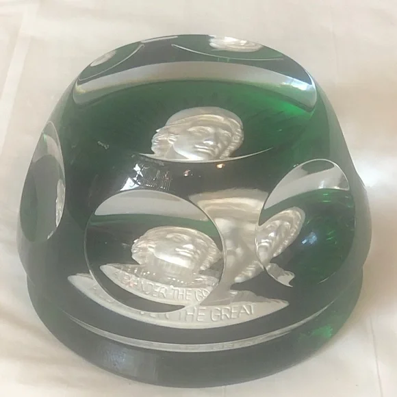 Alexander the Great lead crystal Baccarat paperweight in mint condition